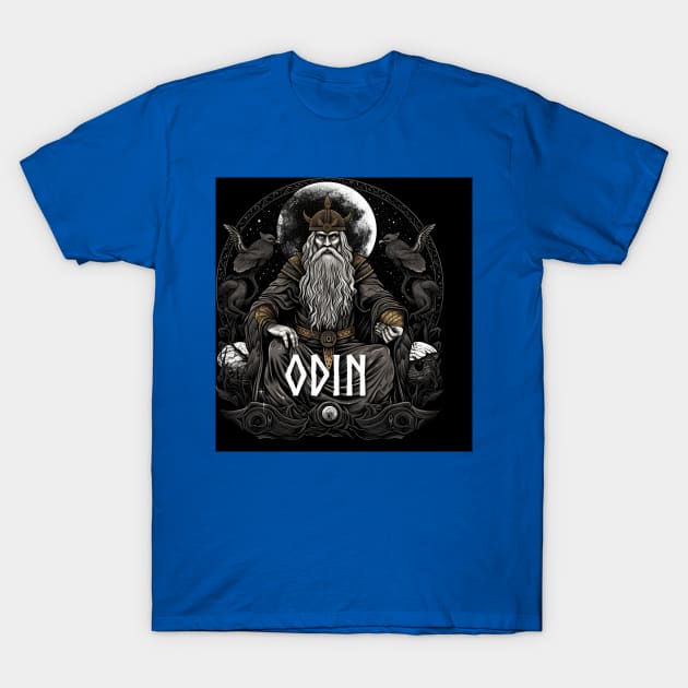 Odin Allfather God Norse Mythology Asgardians T-Shirt by Grassroots Green